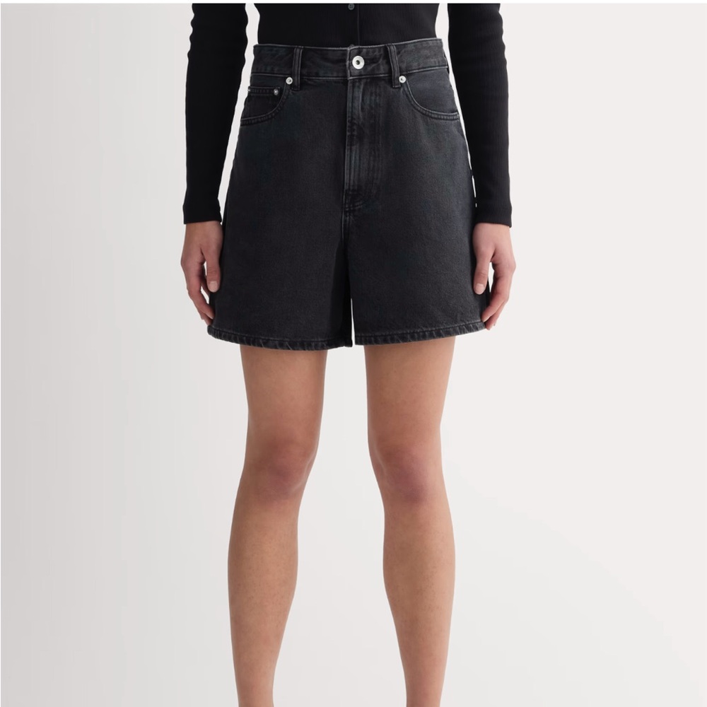 Everlane A-Line Denim Short, Black, size 28